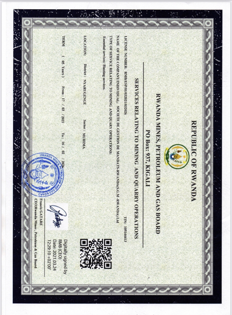 Permis de Minage Rwanda
